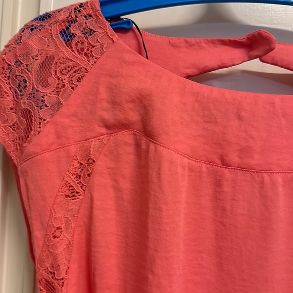 NWOT H.M Conscious Collection Coral Pink dress with lace & beautiful detailing - Picture 4 of 17